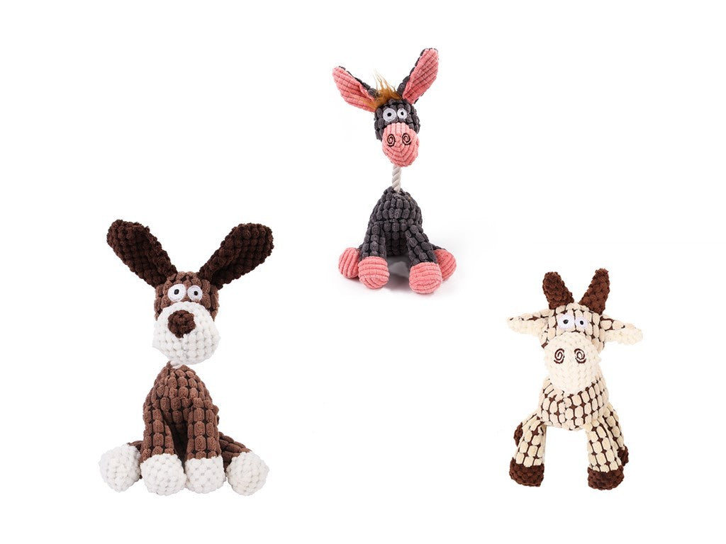 Donkey Shape Corduroy Chew Toy